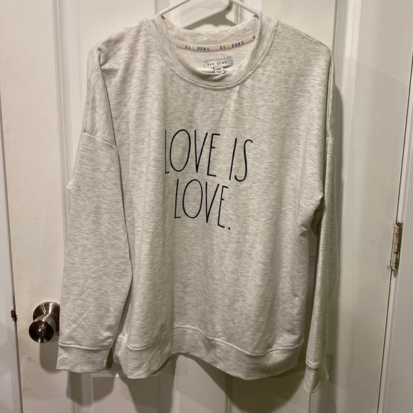Rae Dunn Oversized Love Is Love Crew EUC - Picture 1 of 9